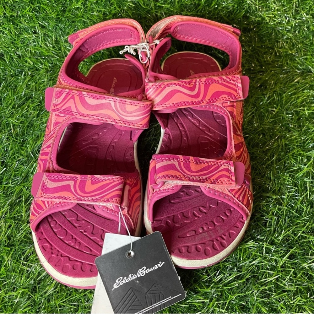 NEW Eddie Bauer Big Girls 4 Adjustable Strap Jordan Pink River Sandals